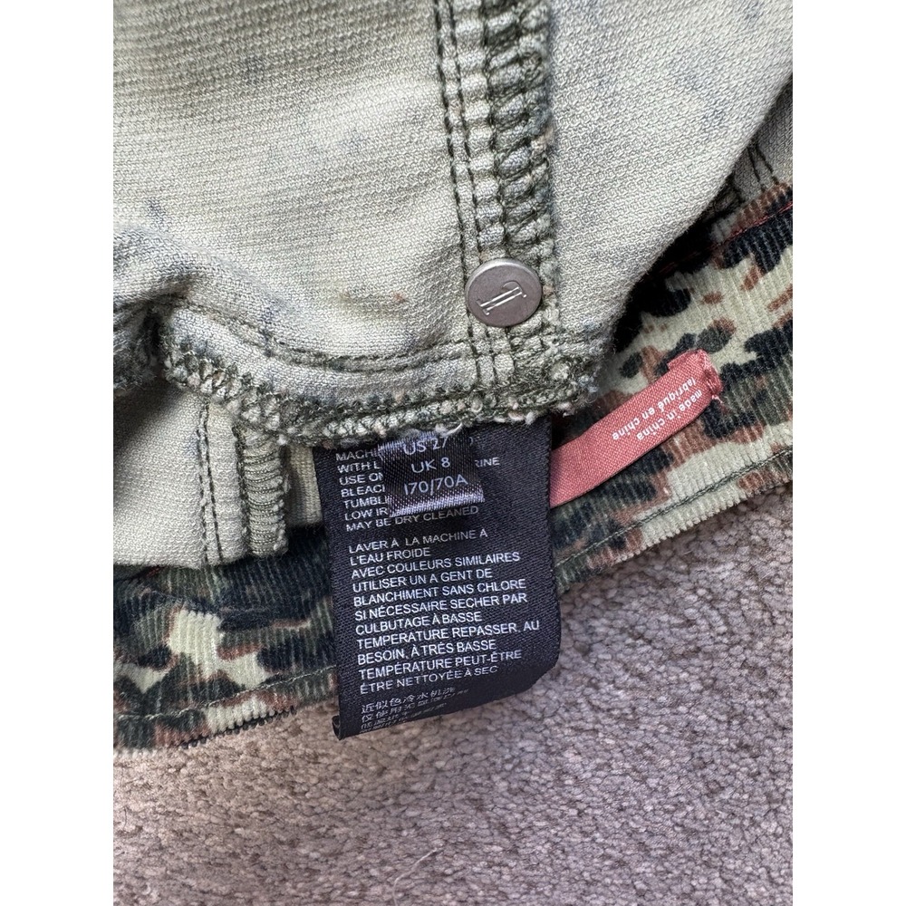 ANTHROPOLOGIE PILCRO High-Rise Skinny Pants Women's 27 Camo Button Fly Corduroy - Picture 5 of 8